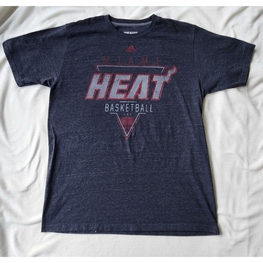 Adidas‎ Miami Heat Mens Large Shirt Black Red Basketball Climalite Tee
